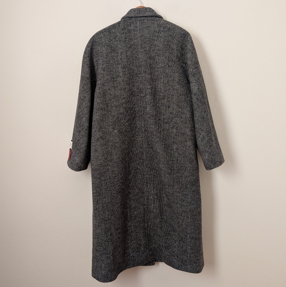 NWT Babaton Aritzia Black White Herringbone Wool Cashmere The Slouch Coat - Picture 7 of 8